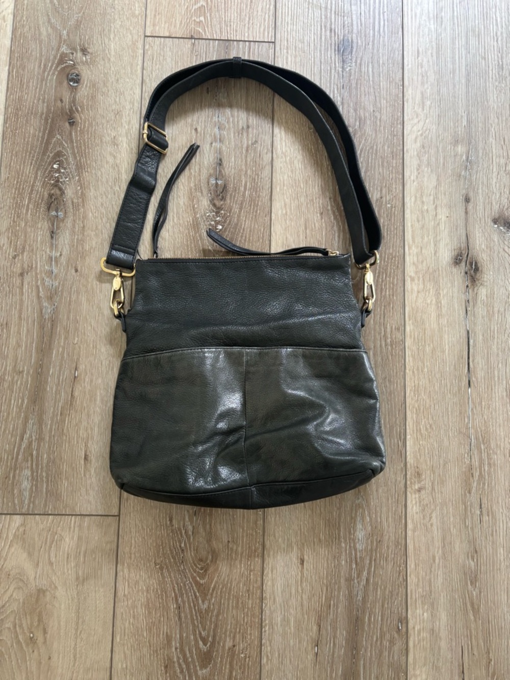 Margot New York black leather crossbody bag